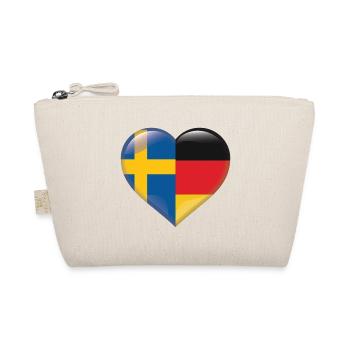 Heart Flag Sweden Germany German Gift - Organic Pouch - nature - Front
