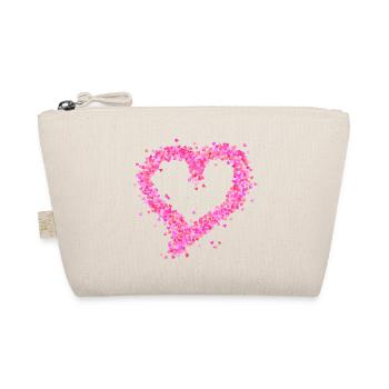 Heart pink - Organic Pouch - nature - Front