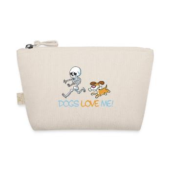 Skelett Hund Halloween Geschenkidee Männer Frauen - Bio-Täschchen - Natur - Vorne