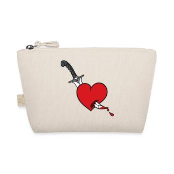 Heart knife eu - Organic Pouch - nature - Front