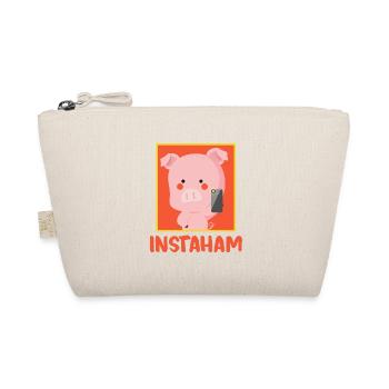 Instaham Schwein süß Insta Parodie Geschenkidee - Bio-Täschchen - Natur - Vorne