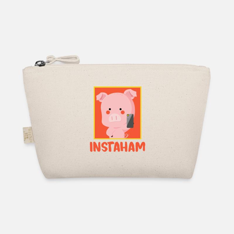 Instaham Schwein süß Insta Parodie Geschenkidee - Bio-Täschchen - Natur