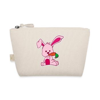 Flat design rabbit loves carrot pink sweet - Organic Pouch - nature - Front