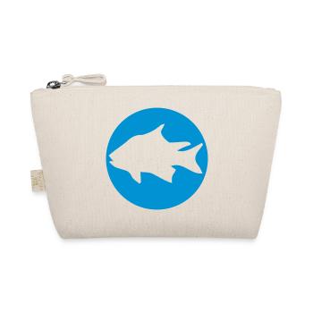 circle round stamp team sport logo caught fish - Organic Pouch - nature - Front