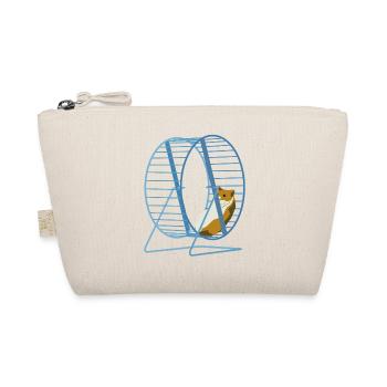 Hamster in the fitness bike - Happy round - Organic Pouch - nature - Front