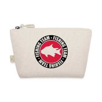 text circle round stamp fishing team sport logo ge - Organic Pouch - nature - Front
