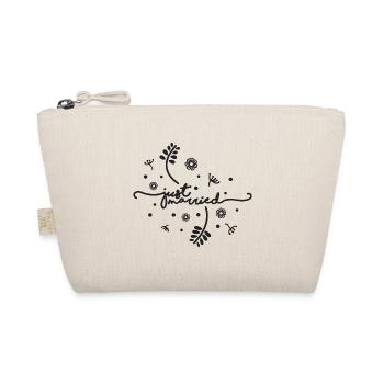 Hochzeit Just married black letter - Geschenkidee - Bio-Täschchen - Natur - Vorne