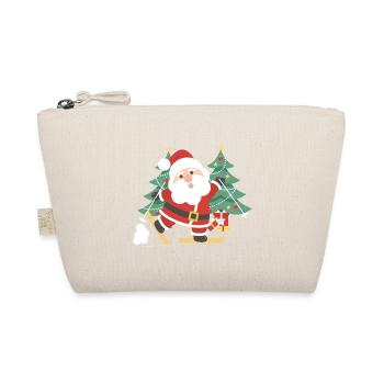 Skifahren Weihnachten Nikolaus Weihnachtsbäume - Bio-Täschchen - Natur - Vorne