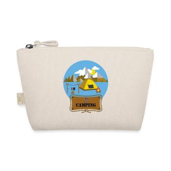 Flat Design Outdoor Camping Campfire Tent Mountains - Organic Pouch - nature - Front