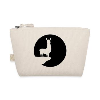 cool moon night sun circle round cliff mountain silho - Organic Pouch - nature - Front