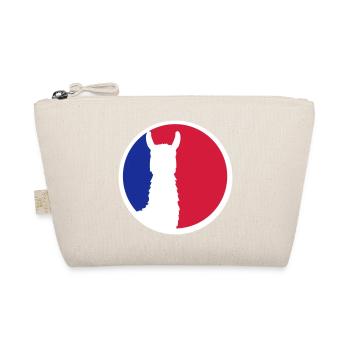 red blue logo round circle silhouette outline lama ka - Organic Pouch - nature - Front