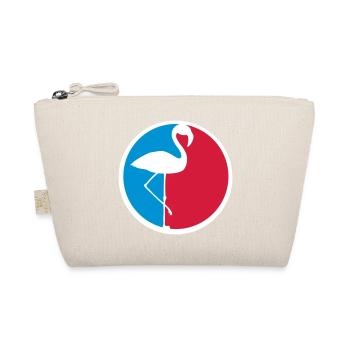 red blue circle round logo silhouette outline flaming - Organic Pouch - nature - Front