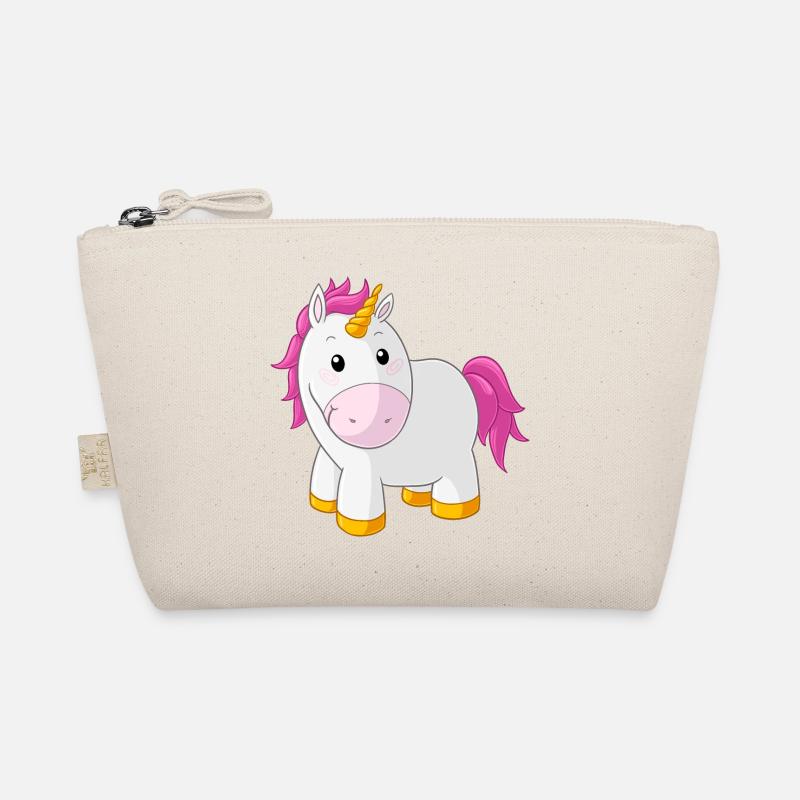 Pinkes glückliches Comic Einhorn Bio-Täschchen