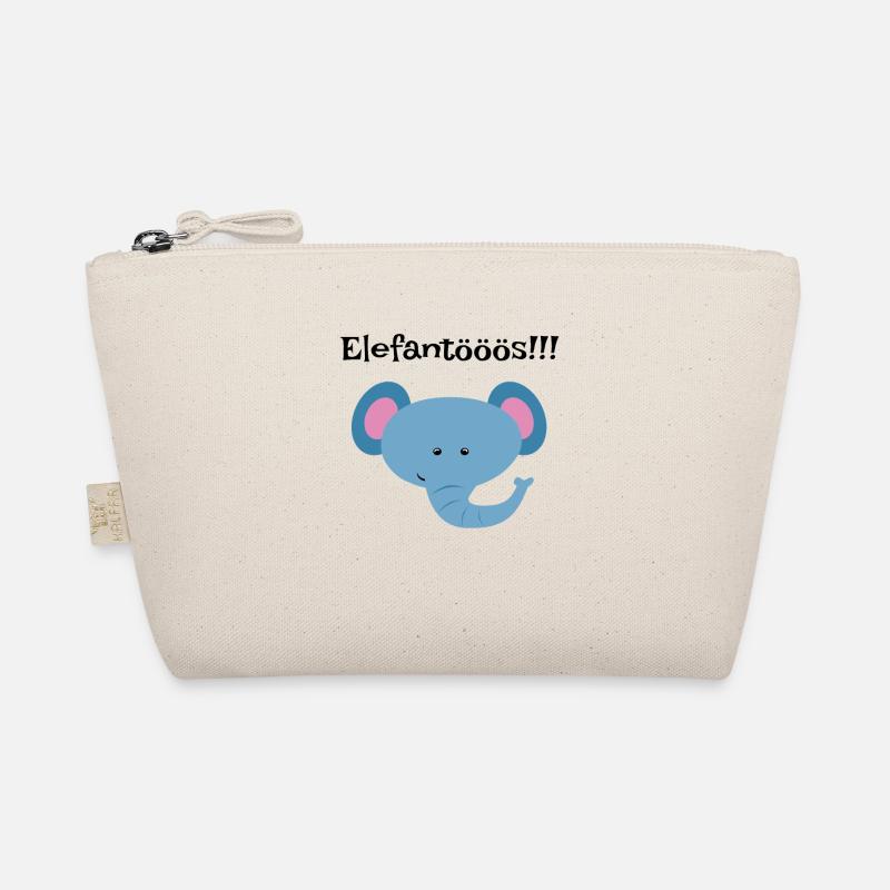 Blauer Elefantenkopf Kindershirt Bio-Täschchen