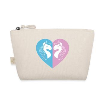 Two-sided unicorn heart - Organic Pouch - nature - Front