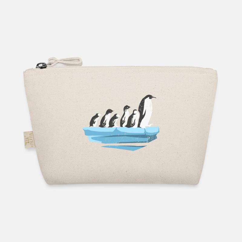 Pinguine Pinguin Pinguinfamilie Geschenk - Bio-Täschchen - Natur