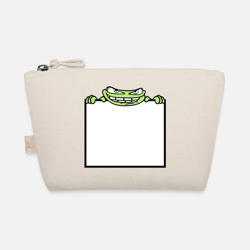 frog shield hide frame text write mau Organic Pouch