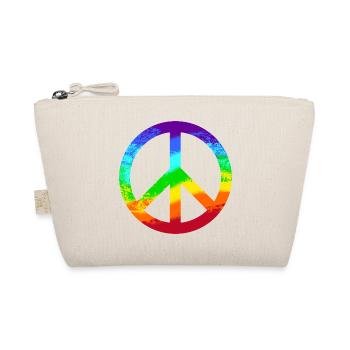 Peace-Zeichen Regenbogen Rainbow Frieden Graffiti - Bio-Täschchen - Natur - Vorne