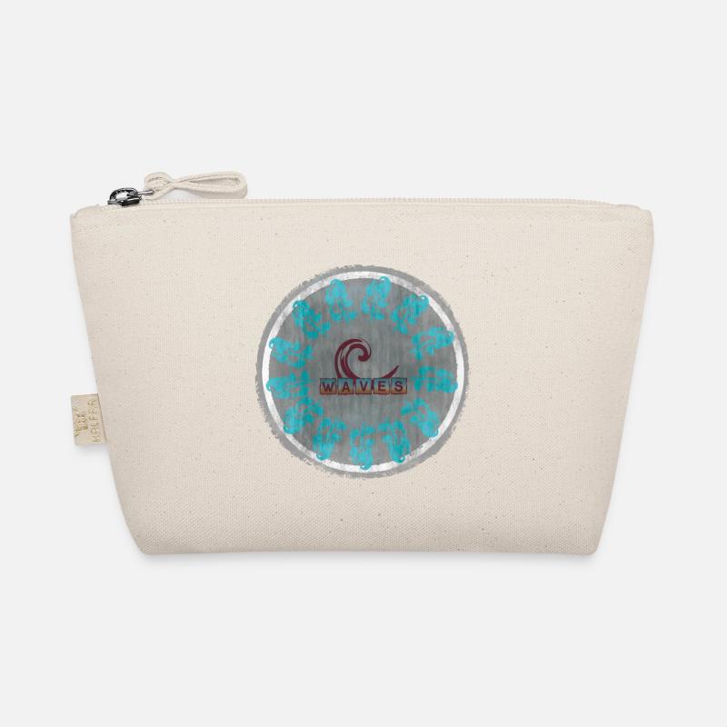 Ocean Waves with Vintage Waves - Surf Lettering Organic Pouch