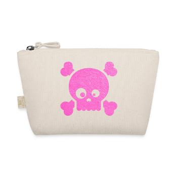 Pink Skull Pop Art Crossbones - Bio-Täschchen - Natur - Vorne