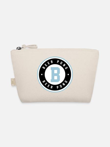Beer Pong Badge Blue Logo - Organic Pouch - nature - Front