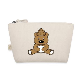 Scheisse Kacke Kopf Kot Haufen Häufchen Teddy Bär - Bio-Täschchen - Natur - Vorne