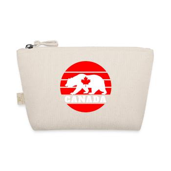Canada Bear with Maple Leaf / Gift North America - Organic Pouch - nature - Front