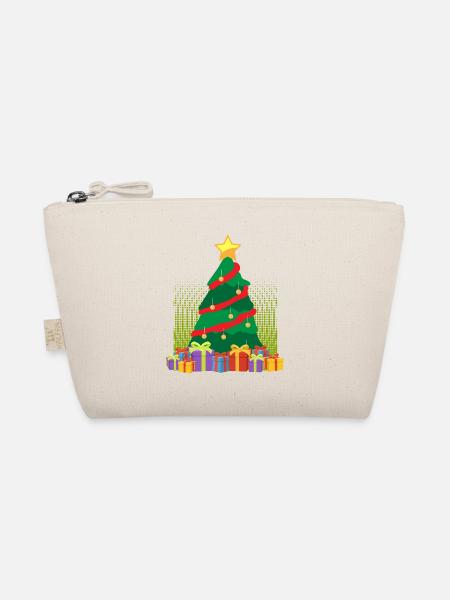 Frohe Weihnachten Weihnachtsbaum Geschenke - Bio-Täschchen - Natur