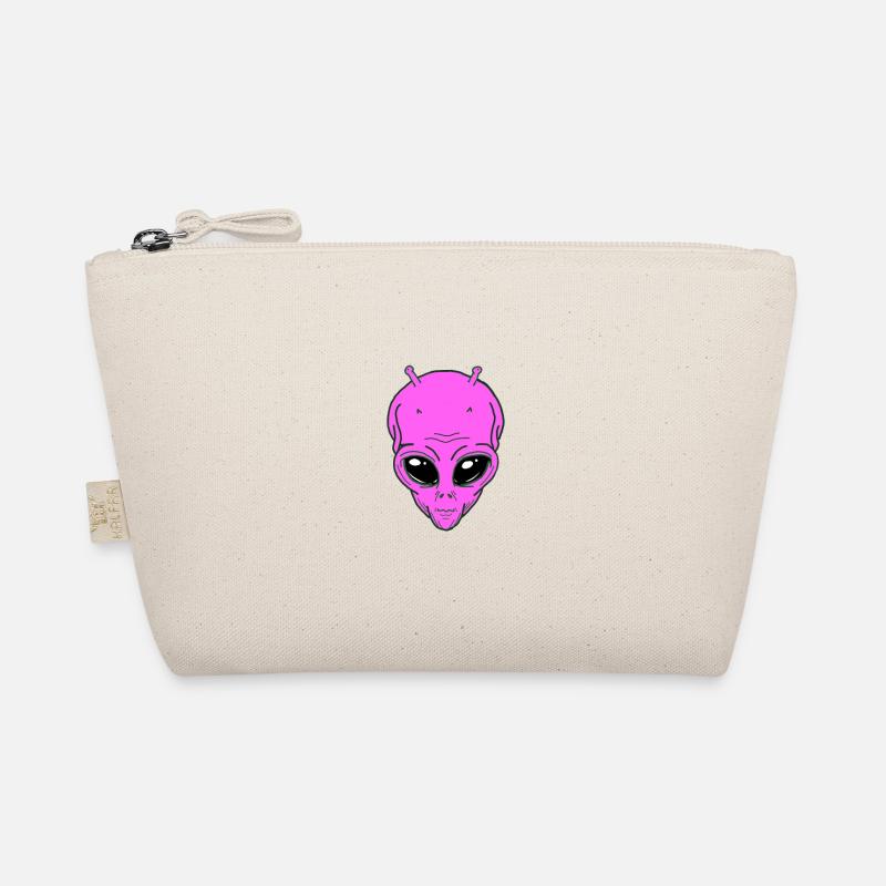 Alien purple alien head with feeler has eye contact Organic Pouch