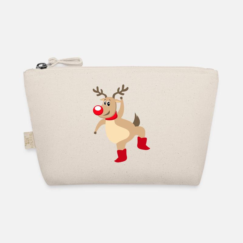 Reindeer Rudolf Elch Christmas Red nose Organic Pouch