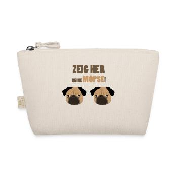 Möpse | lustig Mops Hund Titten Spruch Geschenk - Bio-Täschchen - Natur - Vorne