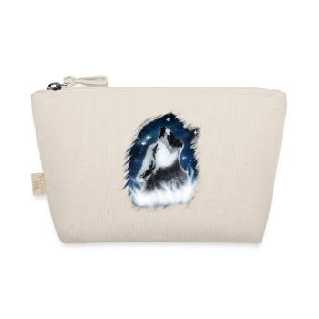 Howling Wolf in the Night Sky Airbrush Design - Organic Pouch - nature - Front