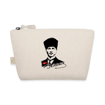 Ataturk Silhouette with Turkish Flag - Organic Pouch - nature - Front