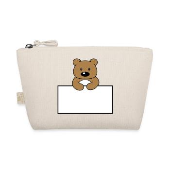 name schild rahmen text schreiben teddy grizzly ba - Bio-Täschchen - Natur - Vorne