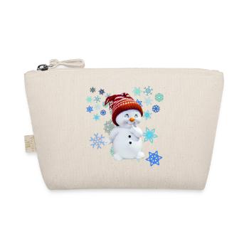 bonhomme de neige avec des flocons de neige - Trousse biologique - nature - Devant