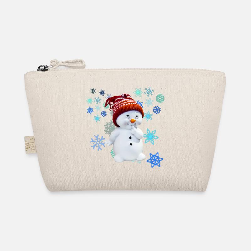 snowman with snowflakes Organic Pouch