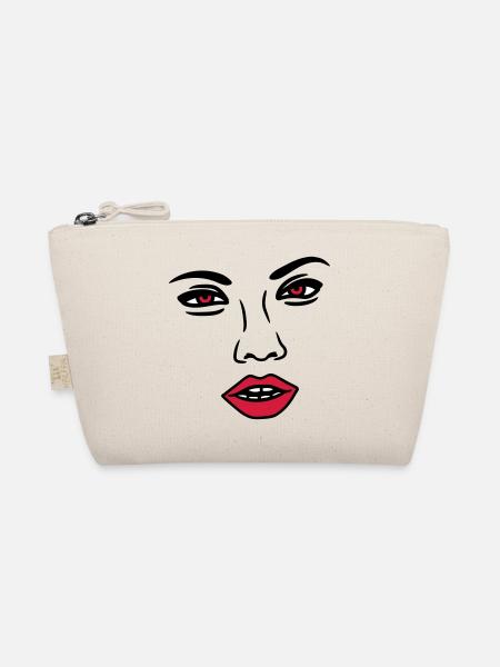 woman sexy nose face head female girl girl - Organic Pouch - nature - Front