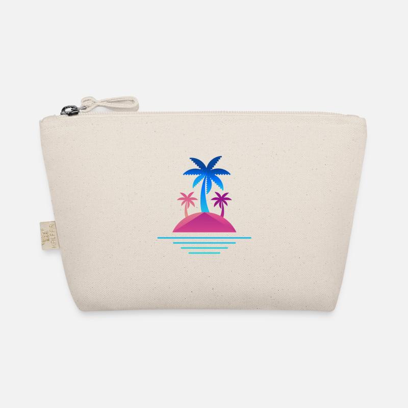 Insel Palmen Design Auszeit - Bio-Täschchen - Natur