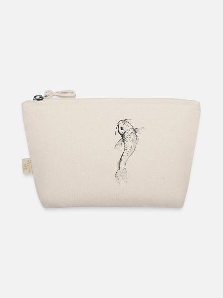 Koi Karpfen Japanischer Fisch Line Art - Bio-Täschchen - Natur