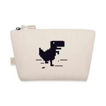 Retro Pixel Dinosaurier - Bio-Täschchen - Natur - Vorne
