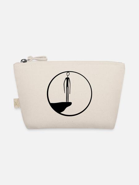round cliff moon circle night black alien man - Organic Pouch - nature - Front