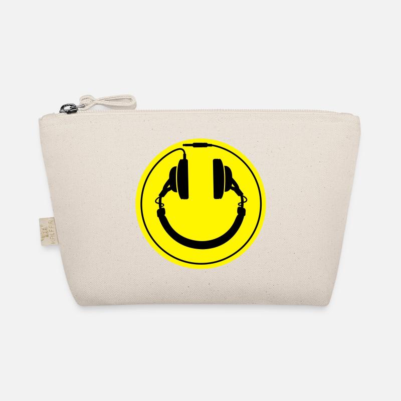 smiley headphones - Organic Pouch - nature