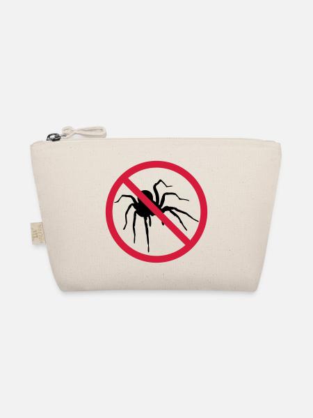 keine spinne verboten schild vogelspinne design cl - Bio-Täschchen - Natur - Vorne