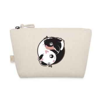 Yin Yang Katze Hund schwarz-weiß - Geschenkidee - Bio-Täschchen - Natur - Vorne