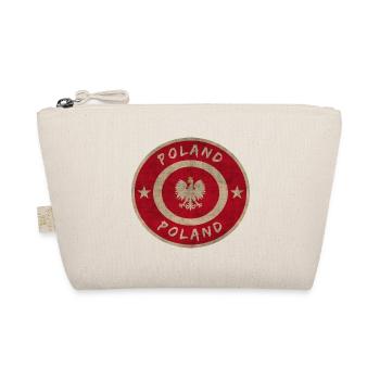 Poland Circle Vintage Design / Gift Flag - Organic Pouch - nature - Front