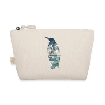 Doppelbelichtung Tiere Pinguin - Geschenkidee - Bio-Täschchen - Natur - Vorne