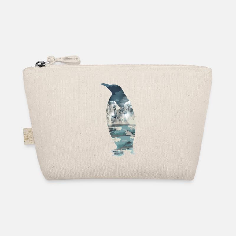 Double Exposure Animals Penguin - Gift Idea Organic Pouch