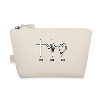 faith, hope, love, Glaube, Hoffnung, Liebe, Gott - Bio-Täschchen - Natur - Vorne