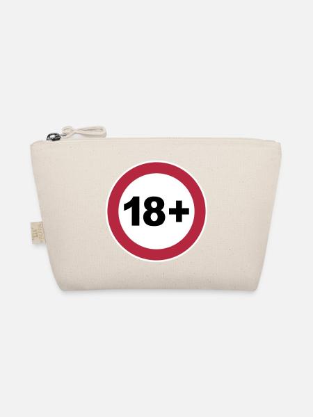 18+ / 18 / 18. / Achtzehn / Geburtstag / 3c - Bio-Täschchen - Natur - Vorne