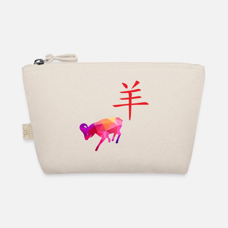 Chinesische Tierkreis Zeichen Ziege - Geschenkidee Bio-Täschchen